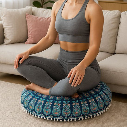 zafu de meditation en tissu durable pour yoga et relaxation