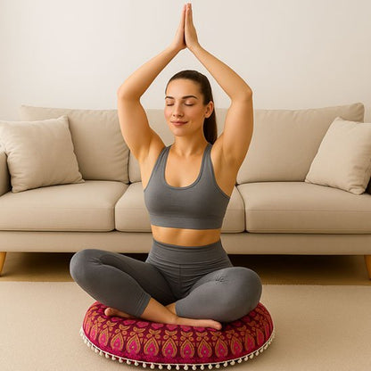 zafu de meditation rond pour yoga et meditation confortable